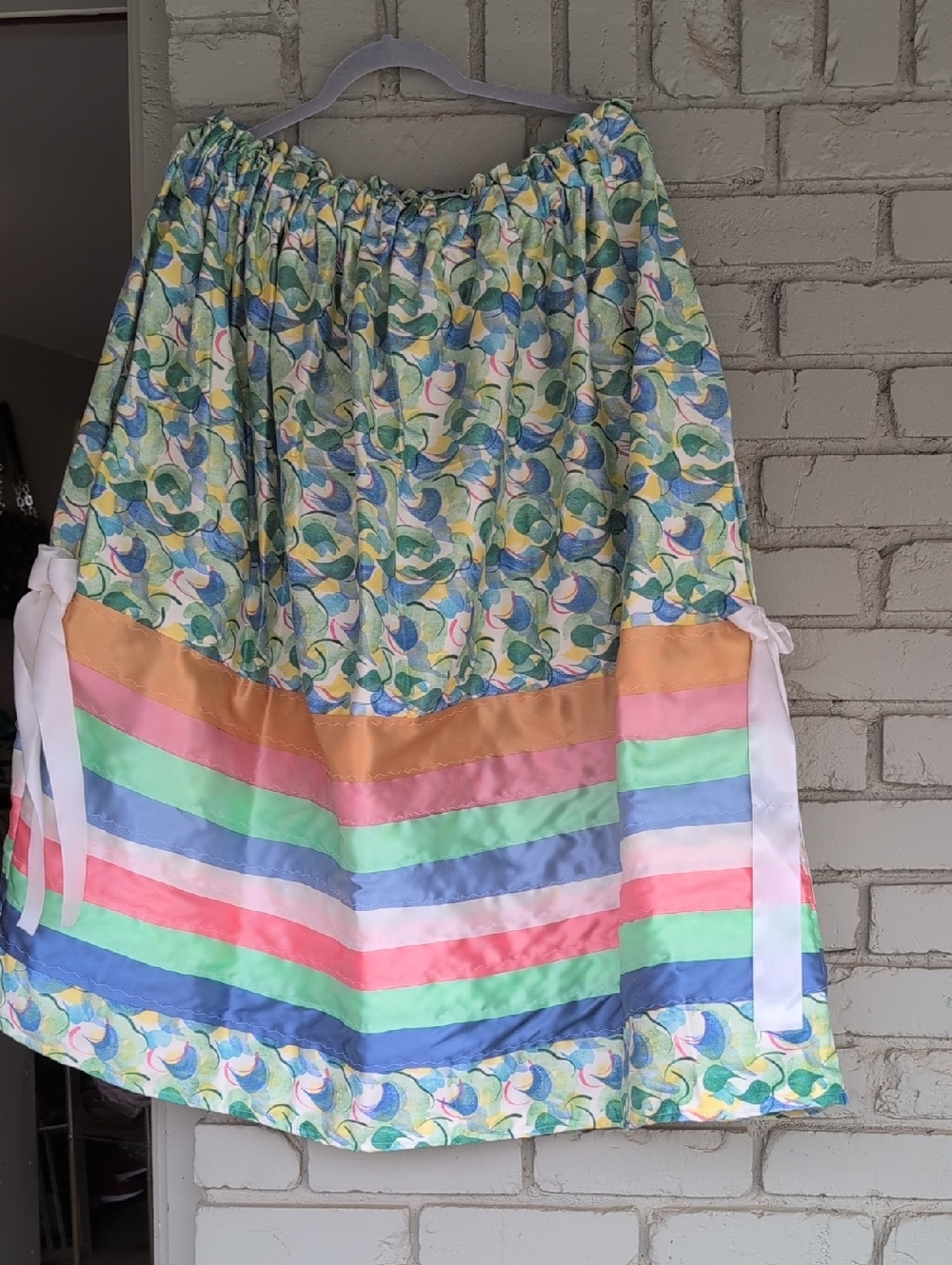 Gorgeous Floral Ribbon Skirt With Side Bows
